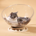 Load image into Gallery viewer, Space Capsule Elevated Cat Bed, Transparent Acrylic Nest with Turntable Toys
