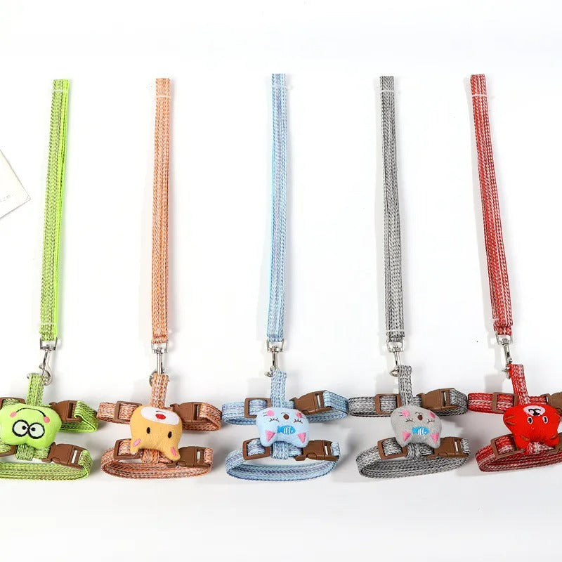 Adjustable Cat Harness and Lead Set with Cute Animal Design - Padded Pet Vest