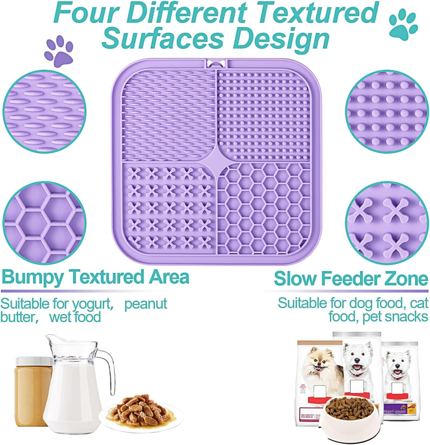 BPA-Free Silicone Slow Feeder Lick Mat for Dogs & Cats – Anxiety Relief