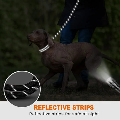 Heavy-Duty Rope Dog Leash | Padded Handle & Reflective Stitching | Durable Pet Leash