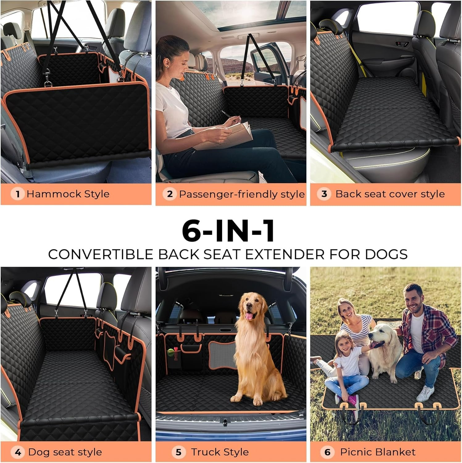 Waterproof Dog Car Seat Cover for Back Seat