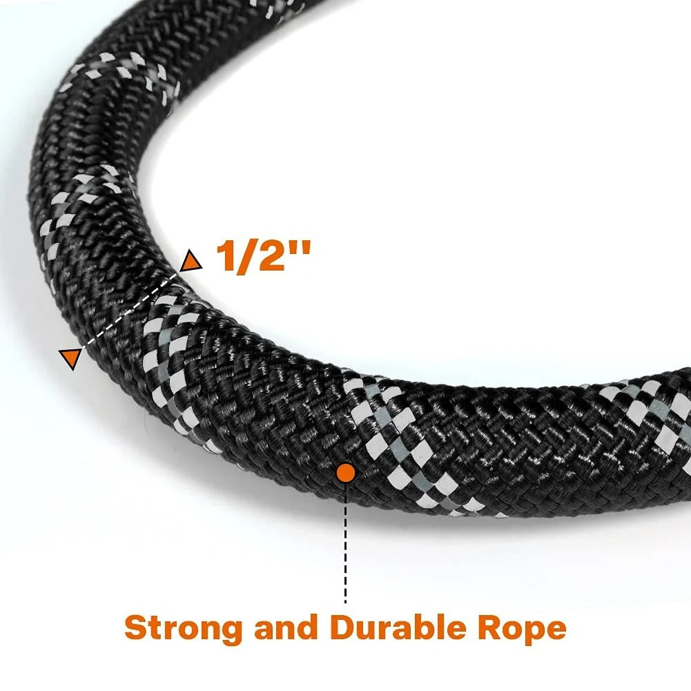 Heavy-Duty Rope Dog Leash | Padded Handle & Reflective Stitching | Durable Pet Leash