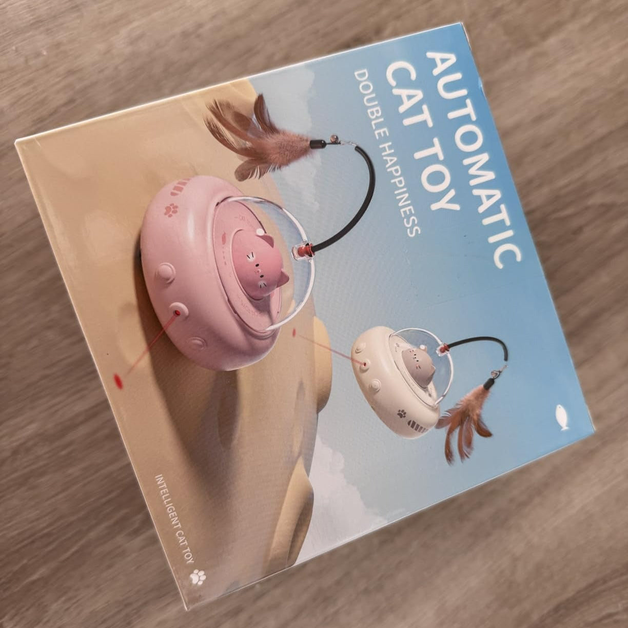 Interactive 2-in-1 Smart Cat Toy – Automatic 360° Laser & Feather Teaser (UFO Design)