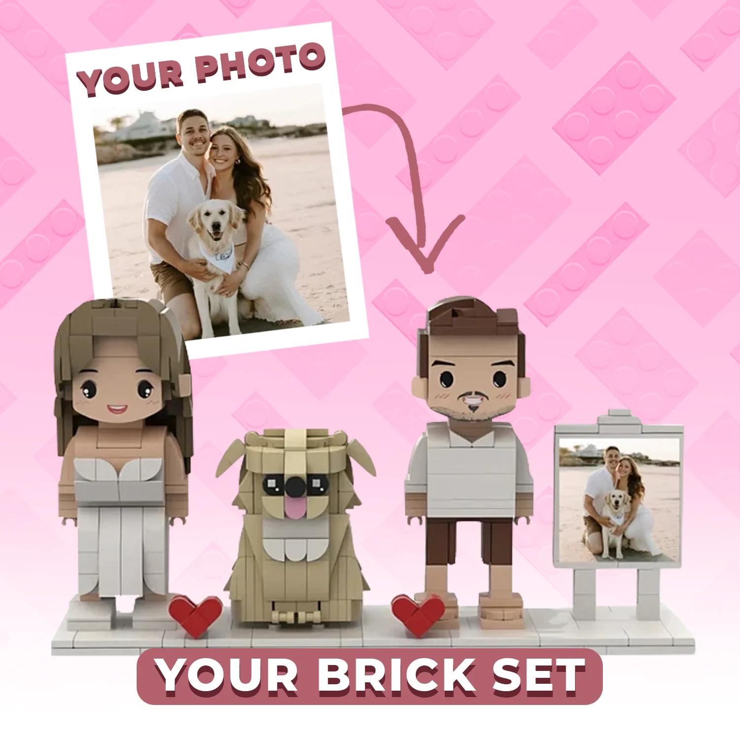 Custom Photo-to-Brick Building Set – Personalized Figure & Pet Brick Art