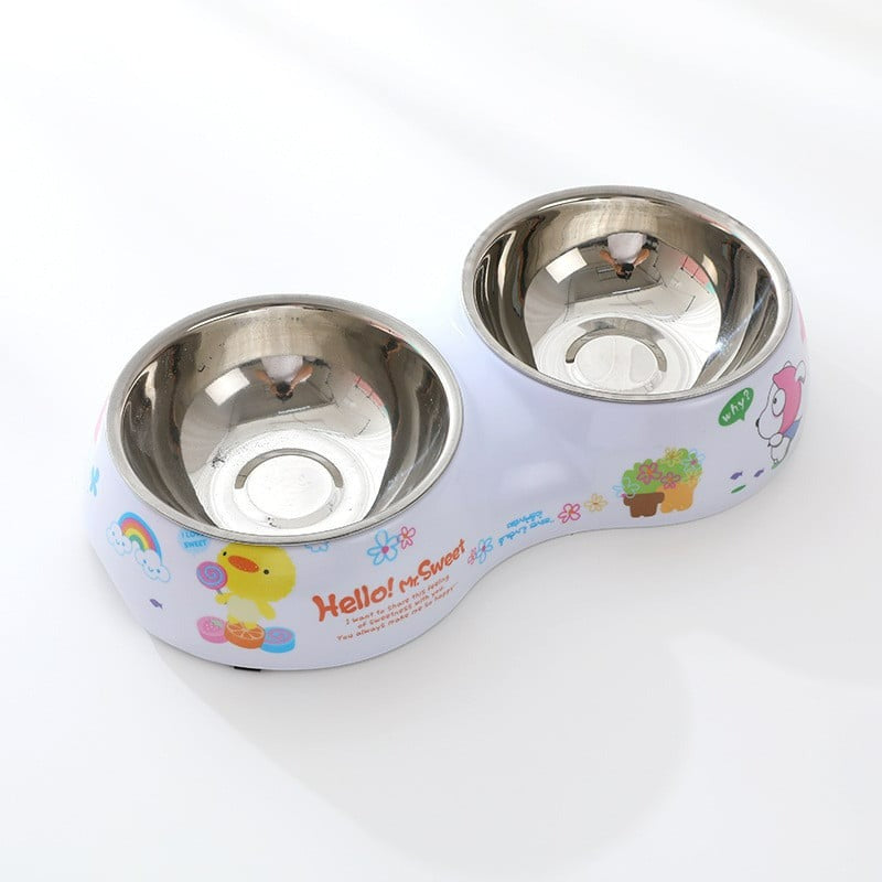 Charming Critter Double Diner - Stainless Steel Pet Bowls Non-Slip
