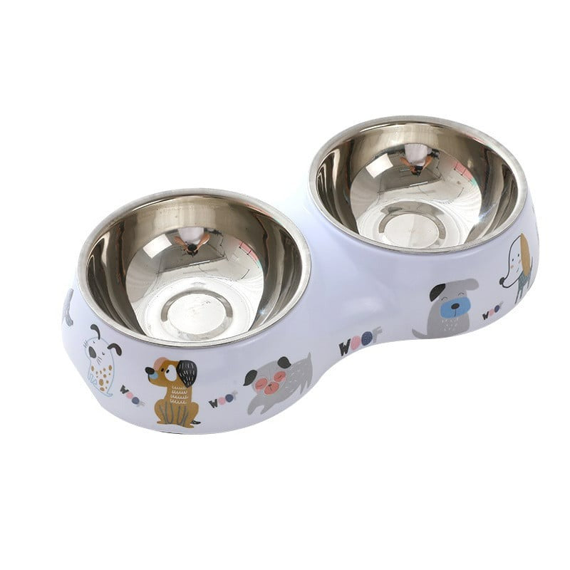 Charming Critter Double Diner - Stainless Steel Pet Bowls Non-Slip
