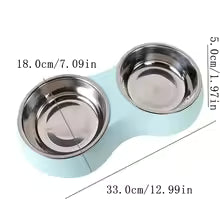 Modern Duo Pet Feeder - Stainless Steel & Non-Slip