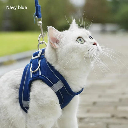 Comfort Fit Cat Harness and Leash Set - Escape Proof Vest with Reflective Trim