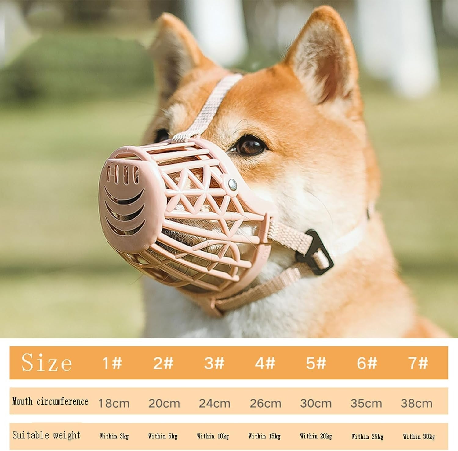 Adjustable Basket Dog Muzzle | Anti-Bite, Anti-Bark & Anti-Chew | Breathable & Comfortable