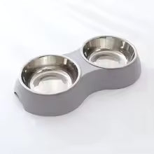 Modern Duo Pet Feeder - Stainless Steel & Non-Slip