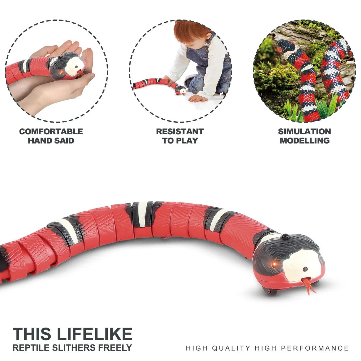 Interactive Motion-Sensing Snake Cat Toy !