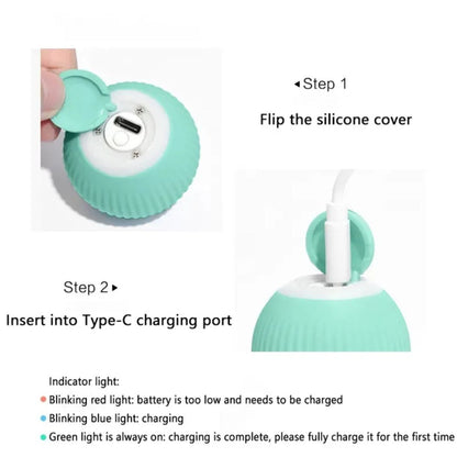 Interactive Automatic Rolling Cat Toy for Play & Exercise