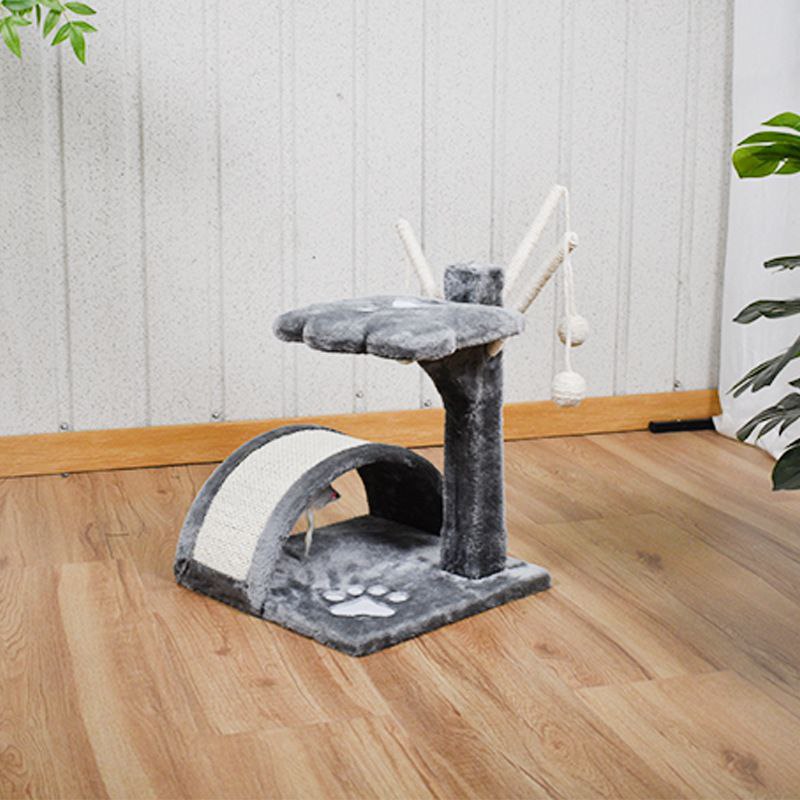 Compact Cat Activity Center – Tunnel, Arch Scratcher & Paw Perch for Small Spaces