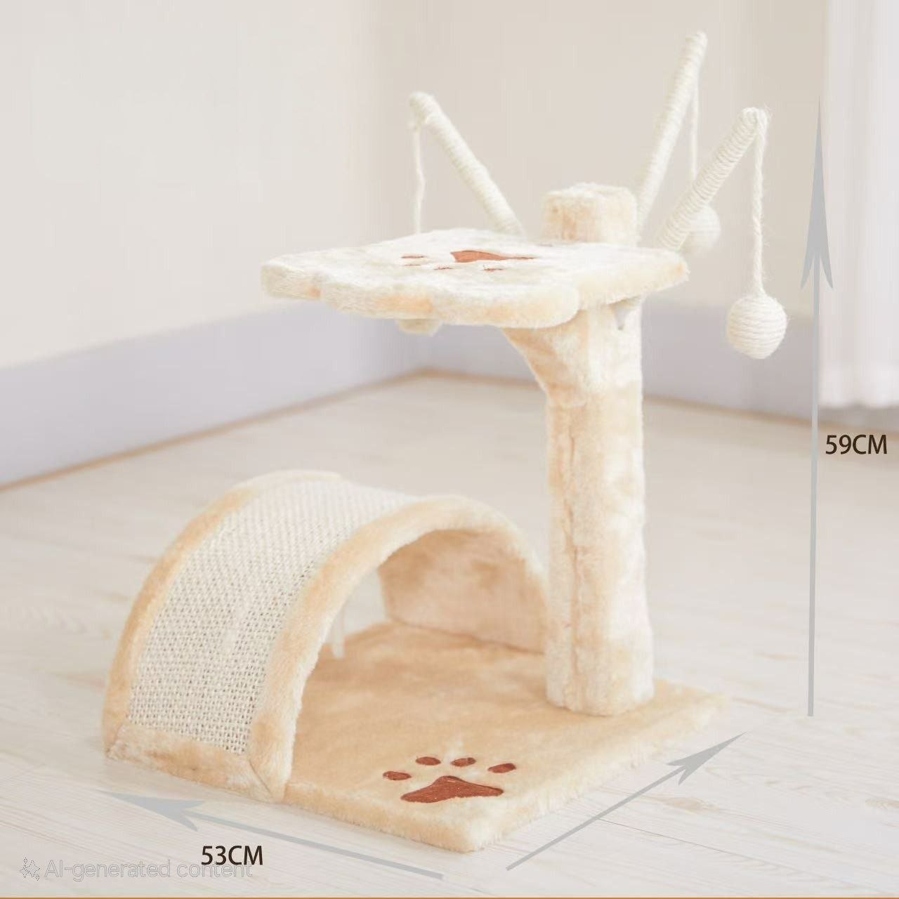 Compact Cat Activity Center – Tunnel, Arch Scratcher & Paw Perch for Small Spaces