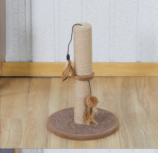 Classic Vertical Cat Scratching Post – Durable Sisal Tower with Stable Base & Toys