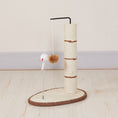 Load image into Gallery viewer, Modern Oval Base Cat Scratching Post – Durable Sisal Tower with Play Toy & Blue Accent
