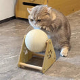 Load image into Gallery viewer, Wooden Rotating Cat Scratcher Ball – Natural Yarn/Sisal Interactive Play Toy
