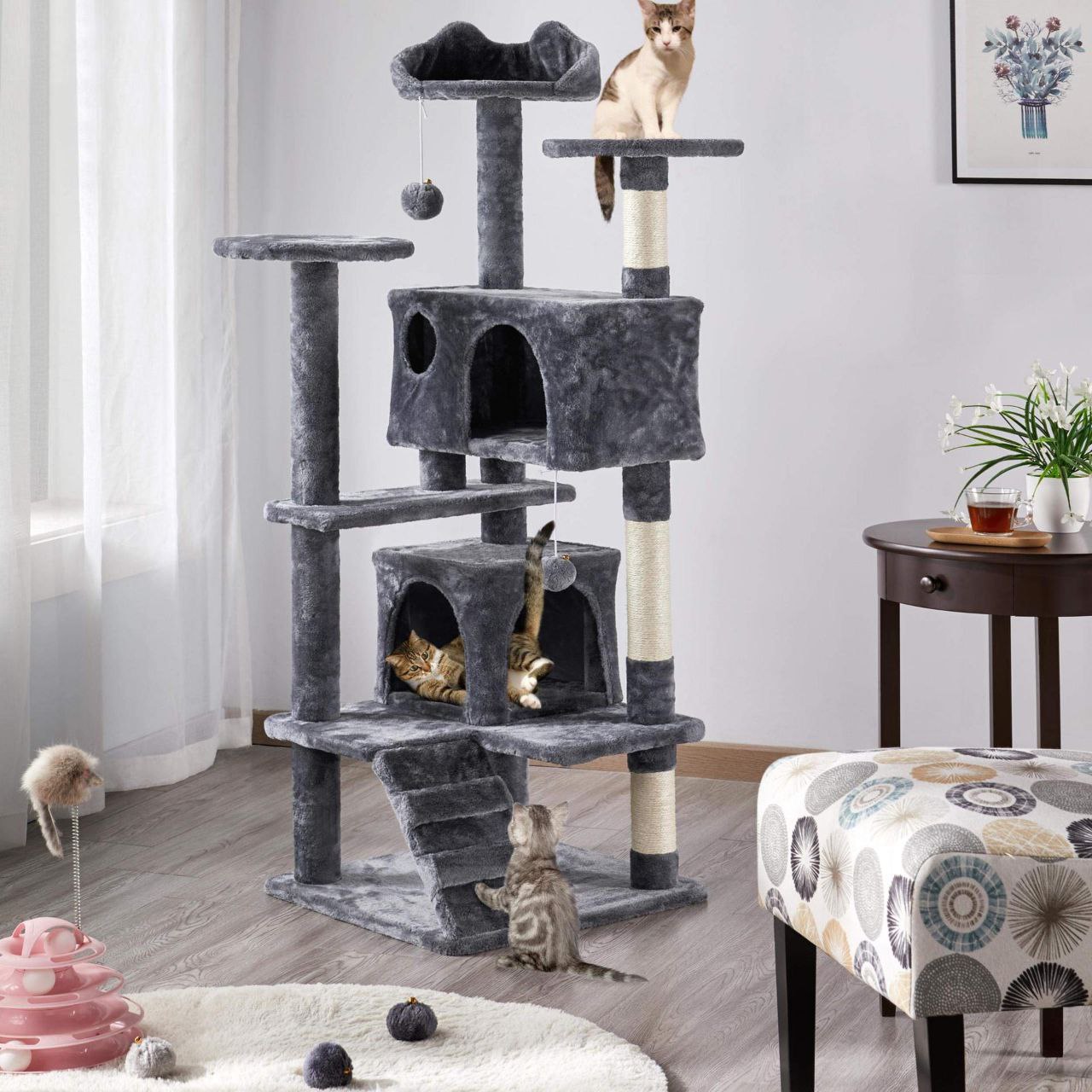 Premium Large Cat Tree Condo – Multi-Level Cat Activity Tower with Ramps, Houses & Sisal Posts