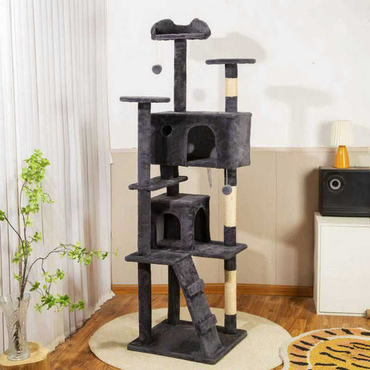 Premium Large Cat Tree Condo – Multi-Level Cat Activity Tower with Ramps, Houses & Sisal Posts