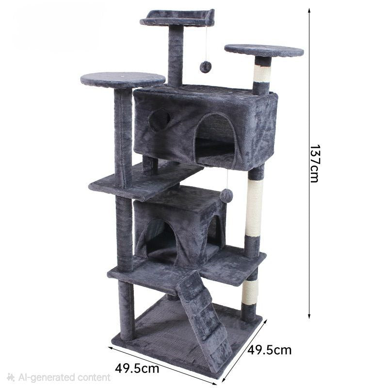Premium Large Cat Tree Condo – Multi-Level Cat Activity Tower with Ramps, Houses & Sisal Posts