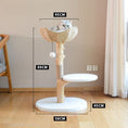 Load image into Gallery viewer, Natural Wood Cat Tree & Wicker Basket Bed – Rustic Scratching Post Tower with Cozy Perch
