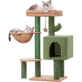 Load image into Gallery viewer, Two-Tone Multi-Level Cat Tree Tower – Cozy Basket Bed, Condo & Sisal Scratching Post
