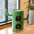 Load image into Gallery viewer, Unique Cactus Cat Tree & Scratcher – Two-Level Condo with Plush Perch & Sisal Post
