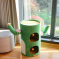 Load image into Gallery viewer, Unique Cactus Cat Tree & Scratcher – Two-Level Condo with Plush Perch & Sisal Post
