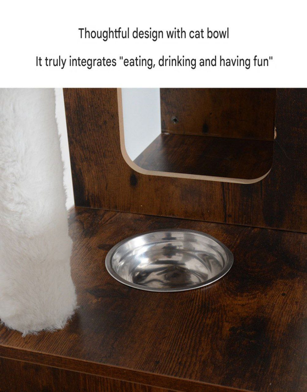 Multi-Functional Cat Litter Box Enclosure & Modern Cat Tree – Integrated Feeding Station, Condo & Scratcher