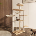 Load image into Gallery viewer, Premium Solid Wood Cat Tree Tower – Multi-Level Luxury Cat Condo with Space Bowl, Hammock & Ladder
