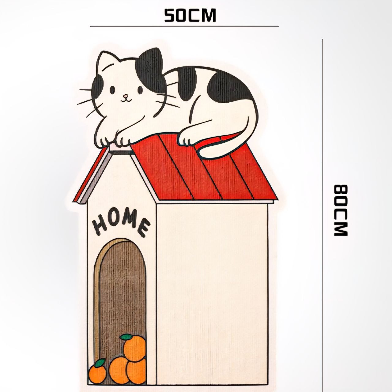 Cute Cat Scratching Mat – Wall/Door Hanging Scratcher Pad with Toy Accent