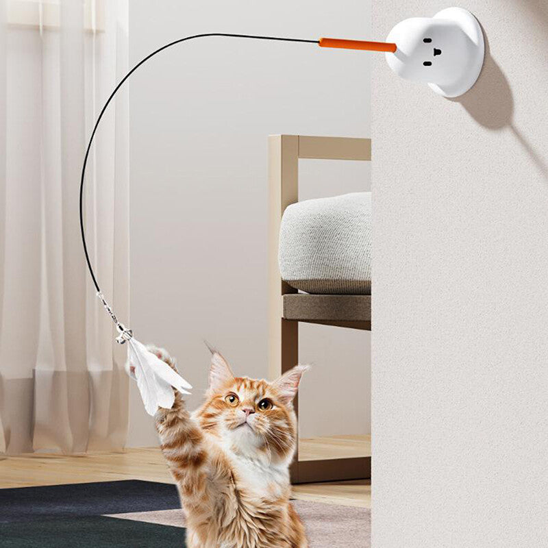 Cat Fun Stick - Interactive Cat Toy with Suction Cup Base