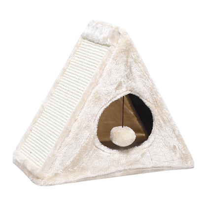 Modern & Multi-Functional Cat Pyramid: Scratching Post, Hideaway & Play Centre