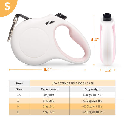 FIDA Retractable Dog Leash, 5M + Anti-bite Steel Rope