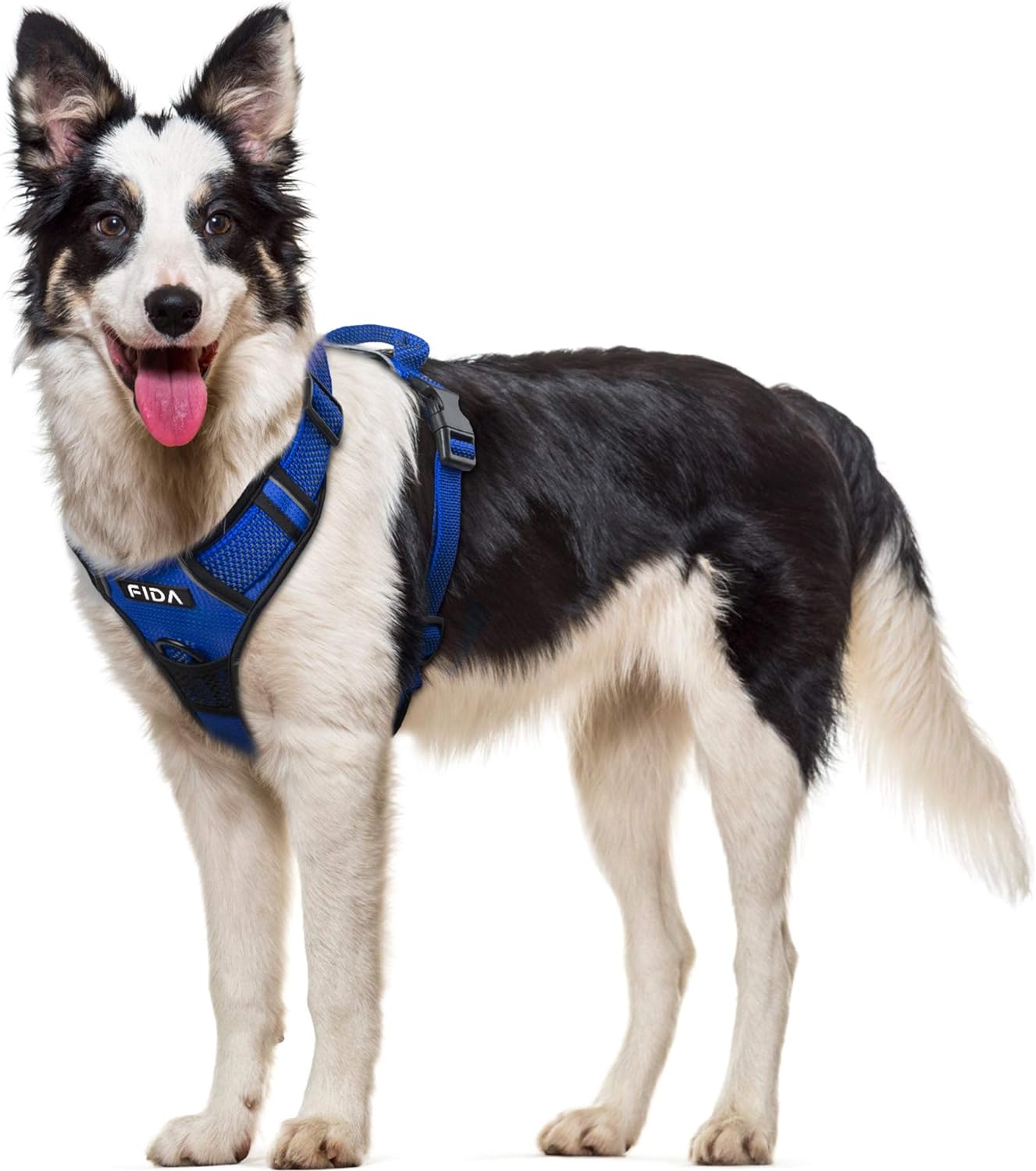 FIDA Dog Harness, No Pull Reflective Harness Front Clip Easy Control Handle Adjustable Soft Padded Pet Vest