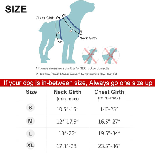FIDA Dog Harness, No Pull Reflective Harness Front Clip Easy Control Handle Adjustable Soft Padded Pet Vest