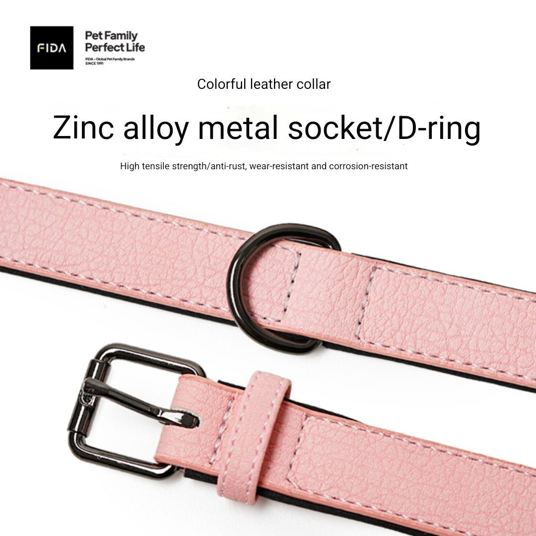 FIDA 360° Padded Leather Dog Collar - Soft & Comfortable