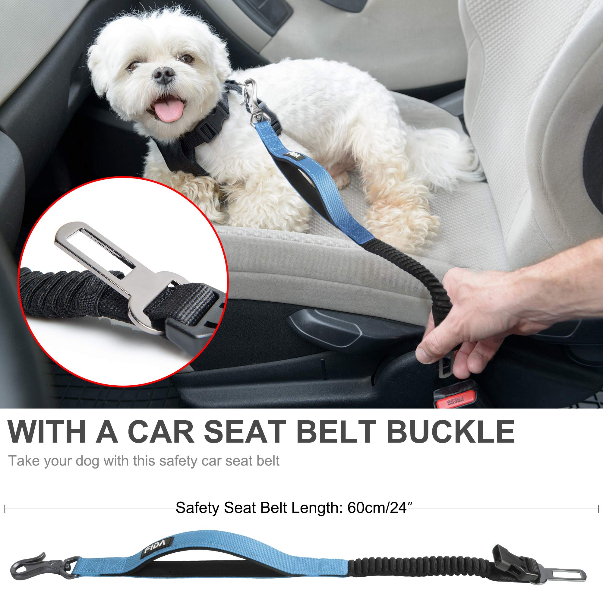 FIDA Dog Leash 6 FT Heavy Duty, 6-in-1 Multi-Functional