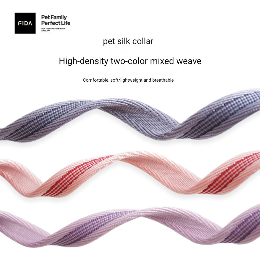 FIDA Adjustable Nylon Dog Collar with Durable Buckle & D-Ring